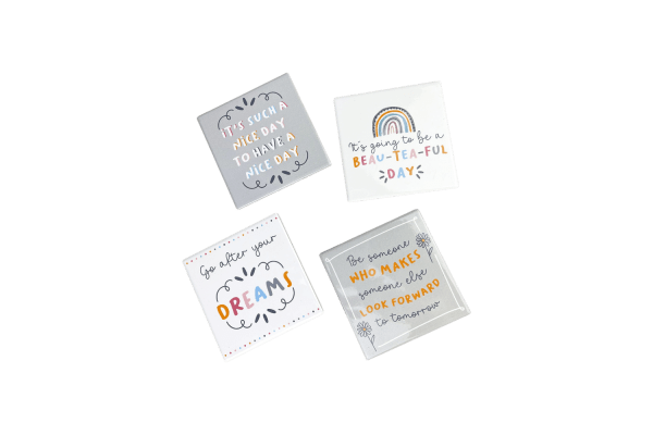 Ceramic Quote Sunshine Coaster Set