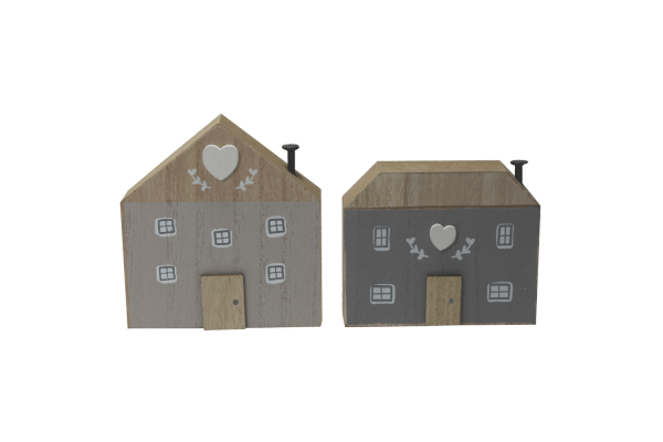 Cream and Grey Love Block House