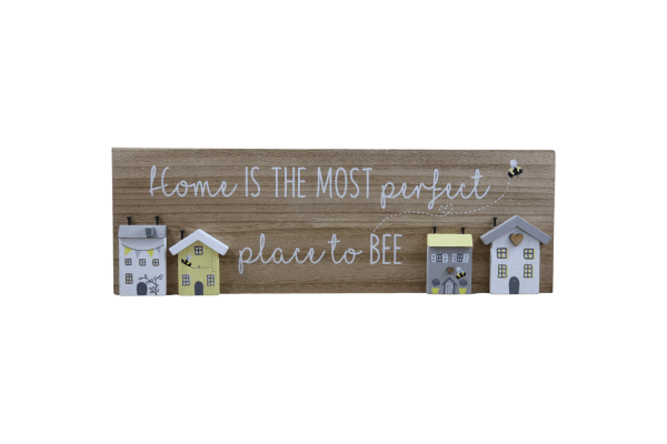 Large 3D Wooden Bee Home Sign Plaque