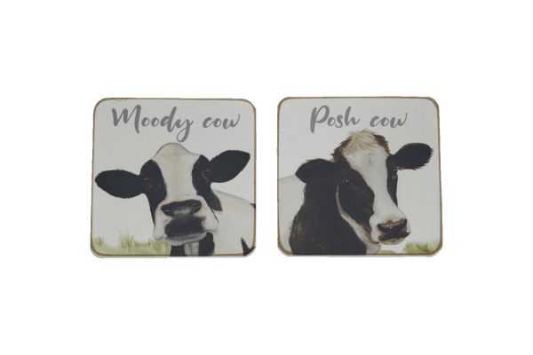 Moody & Posh Cow Coaster Set