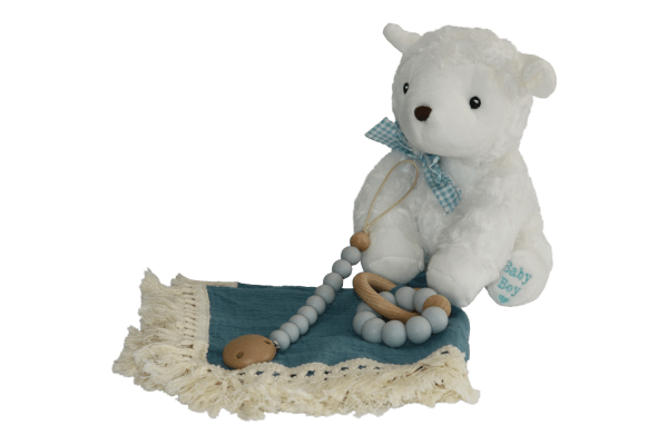 Lamb Soft Toy Gift Set For Baby Boy