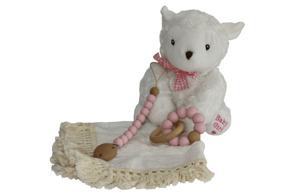 Lamb Soft Toy Gift Set For Baby Girl